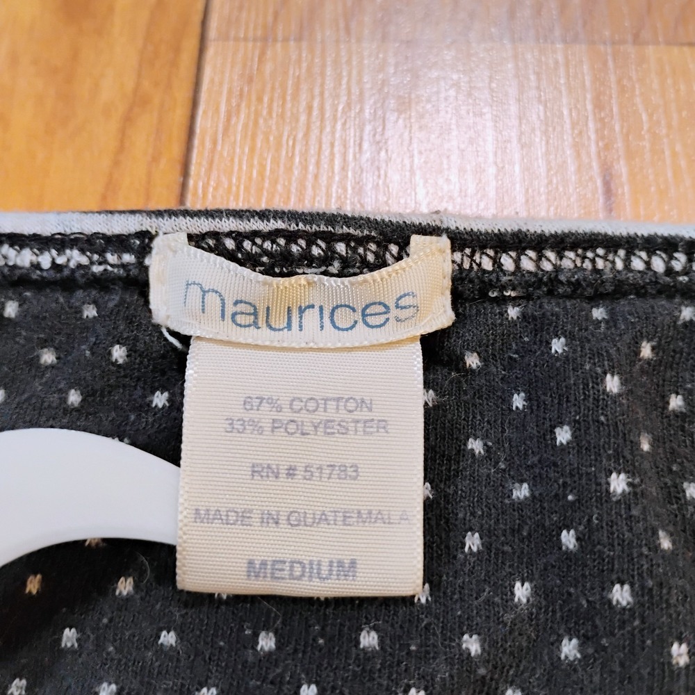 Maurices Women's Size Medium Black/White Patterned Strappy Tank Top Pockets - Picture 12 of 16
